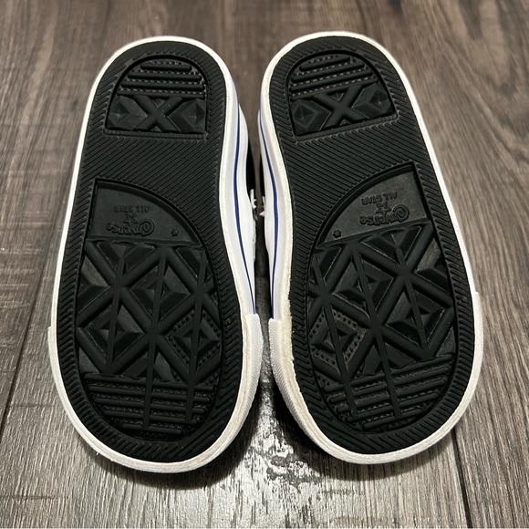 Converse Star Player Infant Double Velcro Black Rush Blue White Shoes - Picture 8 of 12